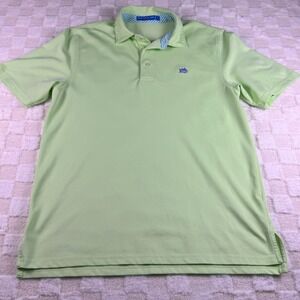 Southern Tide Men's Tide to Trail‎ Polo Shirt Size M Green Fish Logo